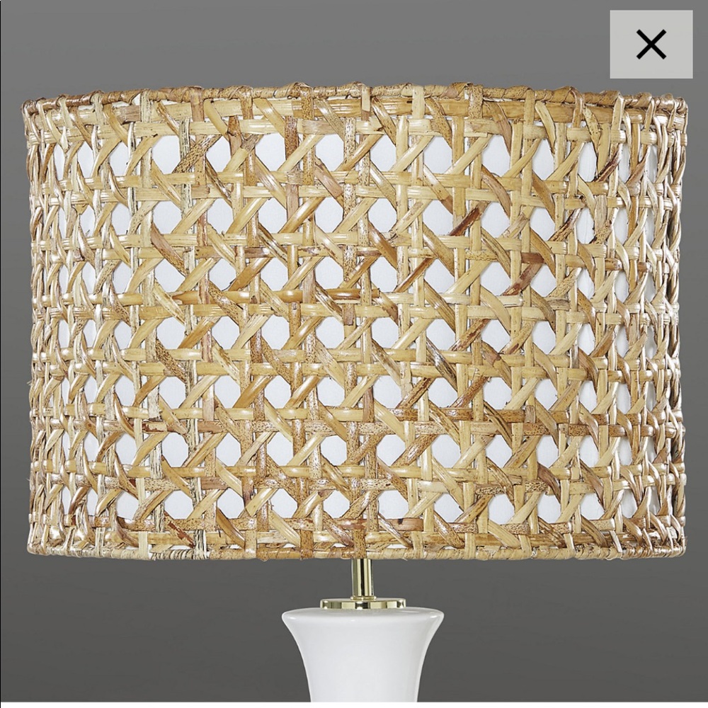 Pair of 16” rattan Ballards lampshades. New with tags. Paid $110 for each.